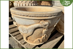 Vaso Tondo con Pavone h. 34